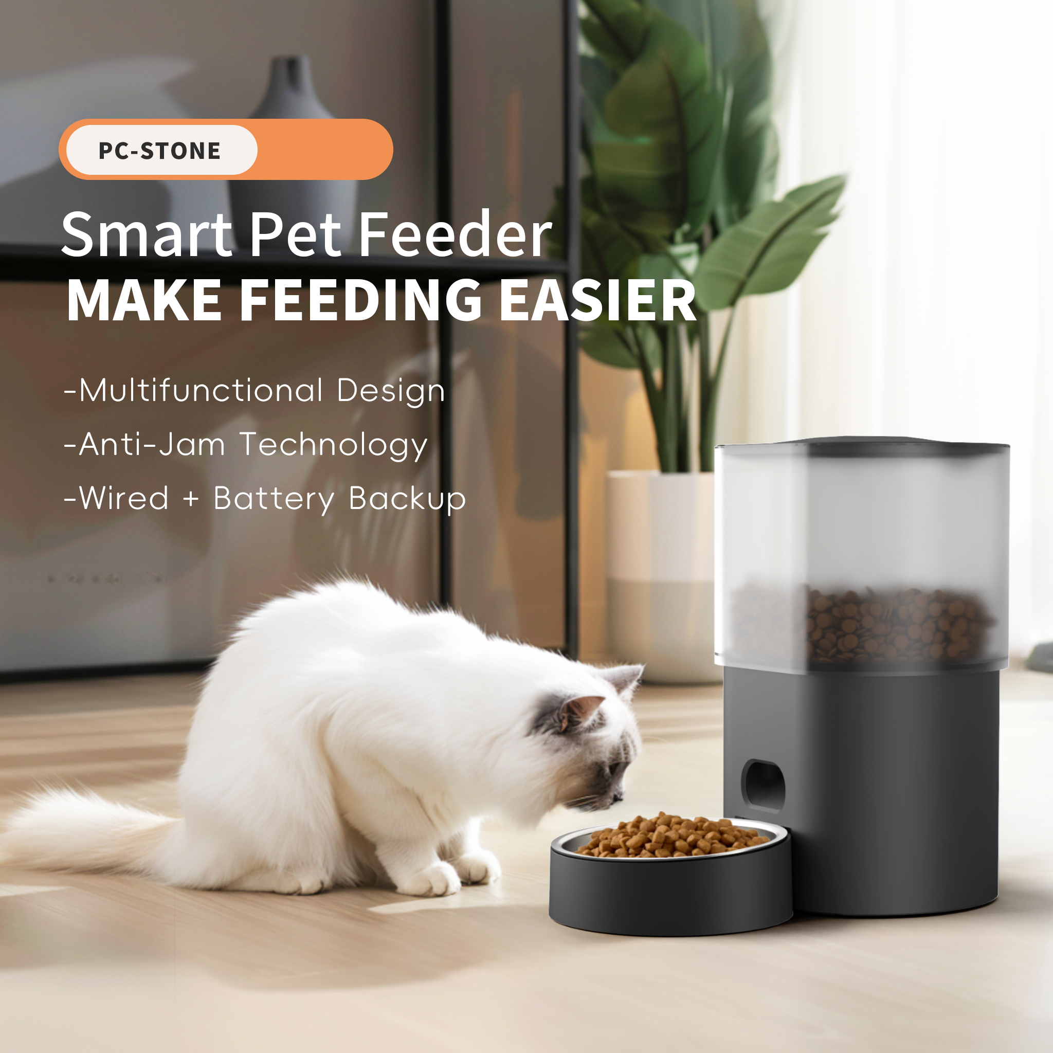 En gros animal de compagnie Automatique pour animaux de compagnie Dispensateur Dispecteur Remote Feeder Time Feeder 4.5L WiFi Smart Automatic Cat Dog Dog Pet Feeder avec appareil photo