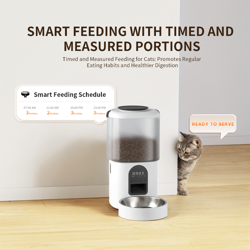 2 po wifi caméra Smart Automatic Cat Faisier chronométrés pour les chats et les chiens Dispensateur de nourriture sèche en acier en acier inoxydable